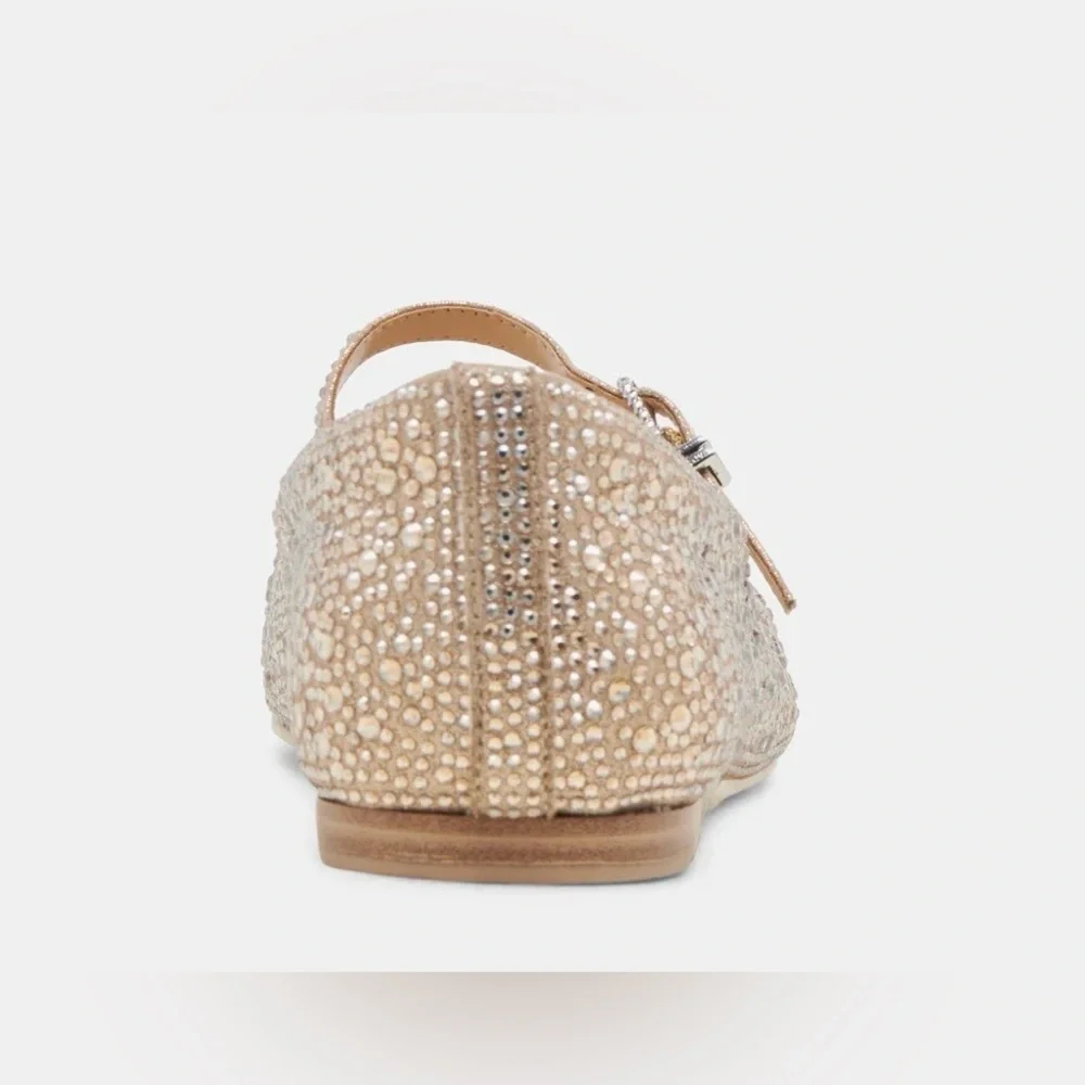 Dolce Vita Reyes Crystal Ballet Flats - Gold 9.5 NEW